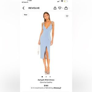 Aaliyah MIDI Dress Revolve NWOT